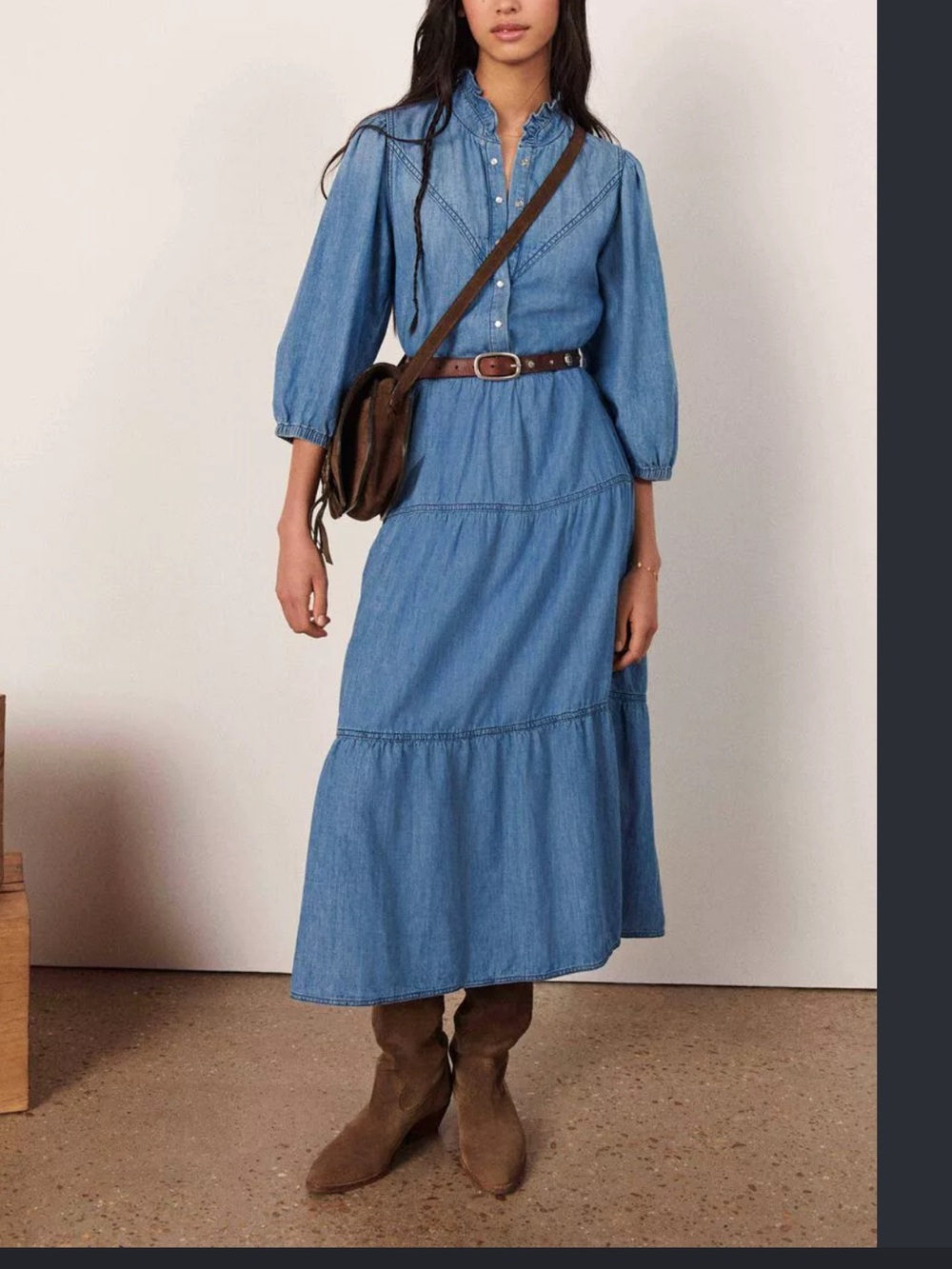 Ba&sh Willow Chambray Dress Size Medium